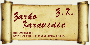 Žarko Karavidić vizit kartica
